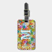 Modern Floral Pattern Heldere kleuren Bagagelabel (Voorkant verticaal)