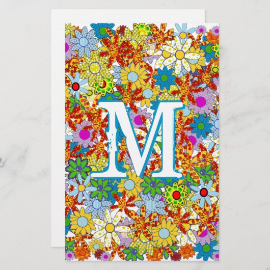 Modern Floral Pattern Heldere kleuren Briefpapier (Voorkant / Achterkant)