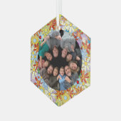 Modern Floral Pattern Heldere kleuren Glas Ornament (Voorkant links)