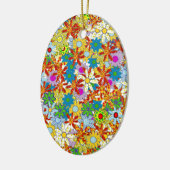 Modern Floral Pattern Heldere kleuren Keramisch Ornament (Links)
