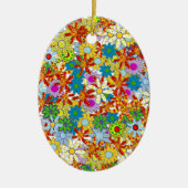 Modern Floral Pattern Heldere kleuren Keramisch Ornament (Voorkant)