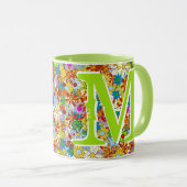 Modern Floral Pattern Heldere kleuren Mok (Voorkant rechts)