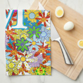 Modern Floral Pattern Heldere kleuren Theedoek (Quarter Fold)