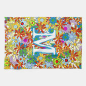 Modern Floral Pattern Heldere kleuren Theedoek (Horizontaal)