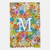 Modern Floral Pattern Heldere kleuren Theedoek (Verticaal)