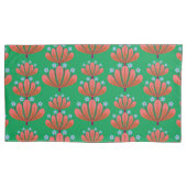 Modern Floral Pattern in Green and Salmon Kussensloop (Voorkant)