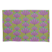 Modern Floral Pattern in Olive Green and Purple Kussensloop (Voorkant)