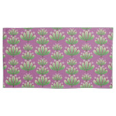 Modern Floral Pattern in Plum and Green Kussensloop (Voorkant)