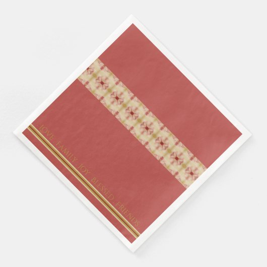 Modern Floral Pattern in Rosy Pink Servet (Hoek)