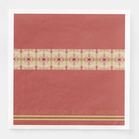 Modern Floral Pattern in Rosy Pink Servet (Voorkant)