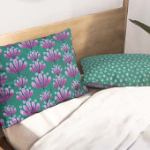 Modern Floral Pattern in Teal and Lavender Kussensloop