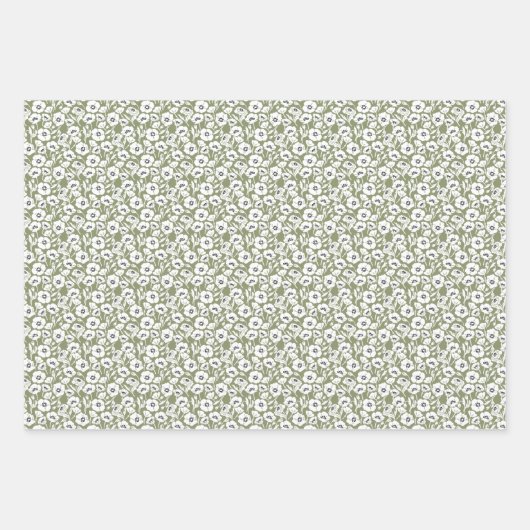 Modern Floral Pattern Inpakpapier Vel (Voorkant 3)