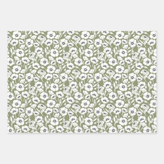 Modern Floral Pattern Inpakpapier Vel (Voorkant 2)
