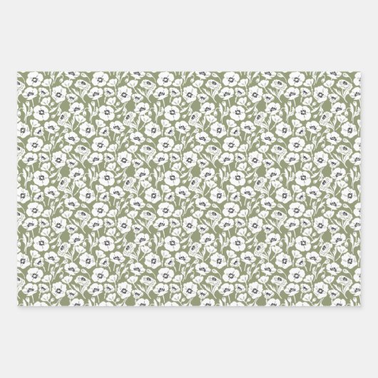 Modern Floral Pattern Inpakpapier Vel (Voorkant)