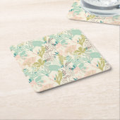 Modern Floral Pattern Kartonnen Onderzetters (Schuin)