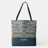 Modern Floral Pattern Monogrammed Canvas tas (Voorkant)