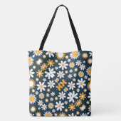 Modern Floral Pattern Monogrammed Canvas tas (Achterkant)