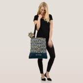 Modern Floral Pattern Monogrammed Canvas tas (Op model)