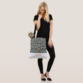 Modern Floral Pattern Monogrammed Canvas tas (Op model)
