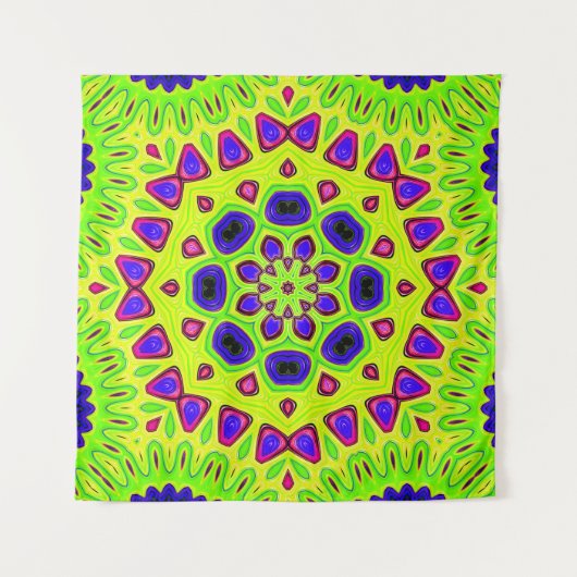 Modern floral pattern. Raster illustration. Persia Wandkleed (Voorkant)