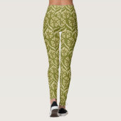 Modern Floral Pattern: White Umbel Flowers Leggings (Achterkant)