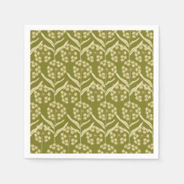 Modern Floral Pattern: White Umbel Flowers Servet