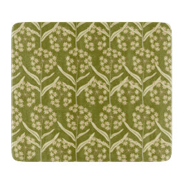 Modern Floral Pattern: White Umbel Flowers Snijplank