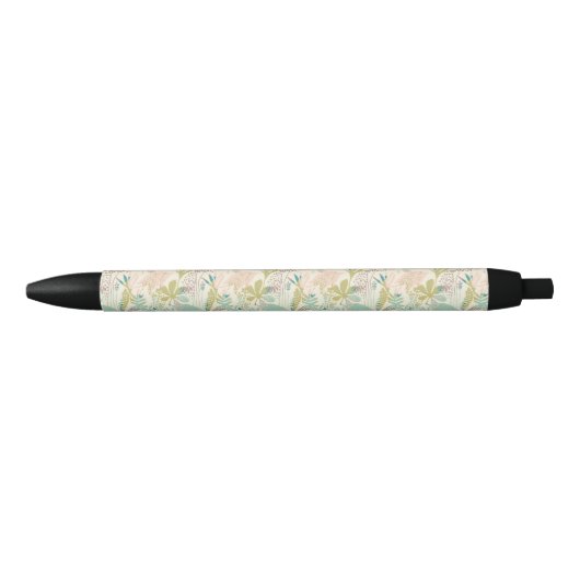 Modern Floral Pattern Zwarte Inkt Pen (Voorkant)