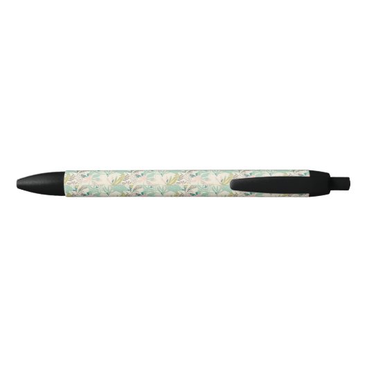 Modern Floral Pattern Zwarte Inkt Pen (Achterkant)