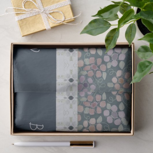 Modern Floral Patterned Designer Tissuepapier (Geschenk)