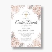 Modern Floral Peonies Religieuze Pasen Brunch Kaart