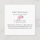 Modern Floral Peony Flower Vierkante Visitekaartje (Achterkant)