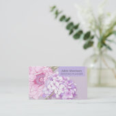 Modern Floral Peony Flower Visitekaartje (Staand voorkant)