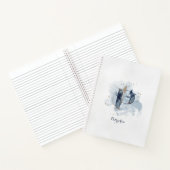 Modern Floral Persoonlijk Monogram Letter P Blauw  Notitieboek (Binnen)