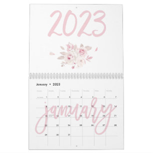 Modern Floral Pink Agenda 2023 Kalender