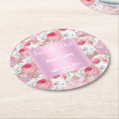 MODERN FLORAL PINK BEWAREN HET DATUM ONDERZETTER (Gebogen)