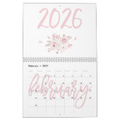 Modern Floral Pink Calendar 2026 Kalender (Feb 2027)
