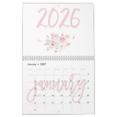 Modern Floral Pink Calendar 2026 Kalender (Jan 2027)