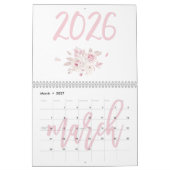 Modern Floral Pink Calendar 2026 Kalender (Mar 2027)