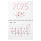 Modern Floral Pink Calendar 2026 Kalender (Mar 2026)