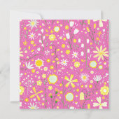 Modern Floral Pink Evening Wedding Kaart (Achterkant)