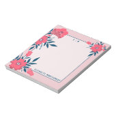 Modern Floral Pink Moederdag Gift Personalized Notitieblok (Linkerzijde)