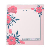 Modern Floral Pink Moederdag Gift Personalized Notitieblok (Voorkant)