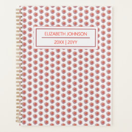 Modern Floral Pink Pattern Weekly Daily Name Planner