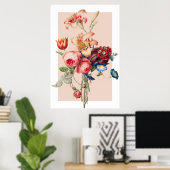  modern Floral Pink Wall Art Poster (Thuiskantoor)