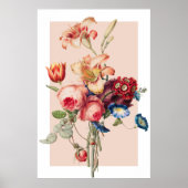  modern Floral Pink Wall Art Poster (Voorkant)