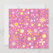 Modern Floral Pink Wedding Kaart (Achterkant)