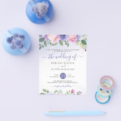 Modern Floral Pink Wedding Uitnodiging Flyer (Enkel)