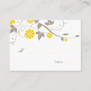 Modern Floral Place Card - Mosterd Plaatskaartje