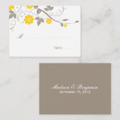 Modern Floral Place Card - Mosterd Plaatskaartje (Voorkant / Achterkant)